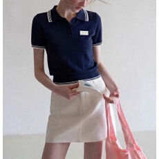 批发撞色polo领针织<b class='q'>短袖</b>女2024新款秋款<b class='q'>T</b><b class='q'>恤</b>女秋款上衣女时尚洋气时髦