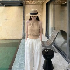 批发法式绝美独特无袖吊带背心女夏季<b class='q'>新款</b>外穿内搭小资高端设计感上衣