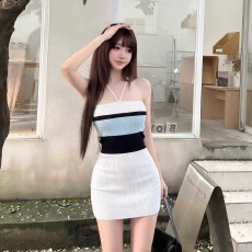 批发法式简约纯欲风针织衫吊带夏季新款显瘦绑带高级感上衣女