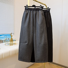 批发大码哈伦气球裤女2025秋<b class='q'>冬</b>新款抽绳大码胖mm宽松罗毛棉呢休闲长裤