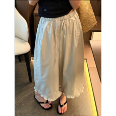 批发木耳边九分气球阔腿裤女<b class='q'>欧洲站</b>2026春装<b class='q'>新款</b>欧货女装花苞休闲裤潮