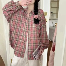 批发韩版春季经典宽松大码格子<b class='q'>衬衫</b>长袖百搭时尚原宿风<b class='q'>衬衣</b>上衣外套女