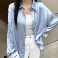 批发韩版春夏装数码印花衬衫原宿风百搭休闲设计感宽松上衣衬衣女<b class='q'>外套</b>