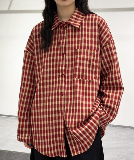 한국 스타일 oversize 여름 빨간색 격자 무늬 셔츠 루즈핏 하라주쿠 스타일 긴팔 캐주얼 자외선 차단 셔츠 여성 재킷