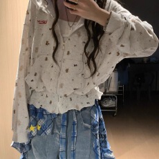 批发设计感小众美式复古碎花连帽卫衣女宽松休闲百搭<b class='q'>开衫</b>外套上衣秋潮