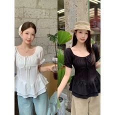 批发超好看方领正肩短袖衬衫女2026夏季新款<b class='q'>胖</b><b class='q'>mm</b>漂亮小衫甜辣炸街上衣