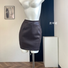 批发Fart Shop前卫讯号 薄绒高腰皮裙女秋冬气质弹力包臀短裙