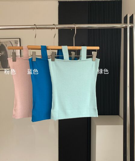 화이트 워터 여성 봄날 삼색 튜브탑 양모 행침 목 튜브탑 여성 봄 여름 디자인 센스 한 부서 chic 작은 맨위