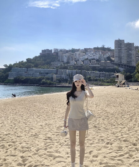 프랑스식 품격 고급 센스 티셔츠 맨위 미니 스커트 세트 여성 여름 반신 스커트 패션 투피스 세트