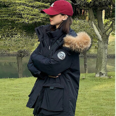 批发高级感大毛领棉<b class='q'>服</b>女2025冬季新款宽松<b class='q'>工装</b>棉衣外套bf潮