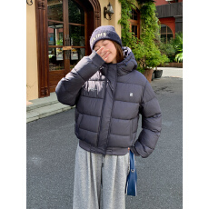 批发美式复古休闲短款百搭棉服冬季肯豆风<b class='q'>棉衣</b>连帽外套女