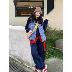 批发棉服<b class='q'>马甲</b>女秋冬2026年新款叠穿休闲宽松立领<b class='q'>马夹</b>背心格子无袖外套