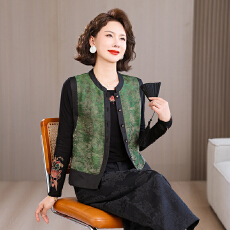 批发实拍2026春夏新款新中式国风人丝香云纱拼接洋气百搭立领马甲坎肩