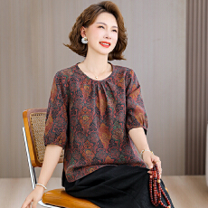 批发实拍2026夏季新款女装时尚宽松大码<b class='q'>真丝</b>香云纱<b class='q'>衬衫</b>上衣