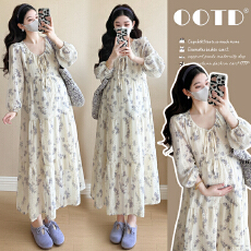 批发实拍~2025秋季新款网红韩版时尚重工刺绣减龄显瘦碎花连衣裙