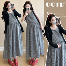 批发实拍~2025秋季新款韩版时尚设计减龄显瘦格子裙+防晒披肩套装