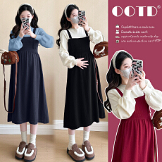 批发实拍~2025秋冬新韩版时尚小香风减龄显瘦假两件包芯纱连衣裙