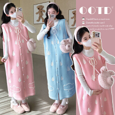 批发实拍~2025秋<b class='q'>冬</b>新款韩版时尚雨点提花减龄显瘦马甲裙+打底套装