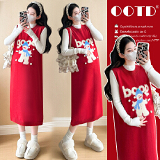 批发实拍现现~2026冬季新款网红圣诞雪人减龄跨年圣诞元旦喜庆<b class='q'>连衣裙</b>