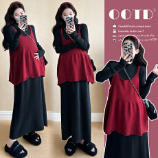 新品现现~2026冬新款网红同款韩版时尚高品质吊带裙+软糯打底套装