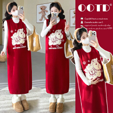 实拍现~26年冬新款本命年马年好孕红新年迎马宝喜庆红色大吉套装