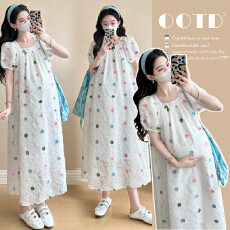 批发实拍现现~2026夏季新品<b class='q'>韩版</b>时尚重工刺绣彩虹减龄显瘦甜美连衣裙