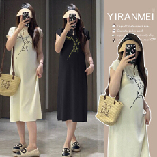 批发新品现现~2026夏季新款韩版时尚纹理设计感显瘦减龄<b class='q'>连衣裙</b>