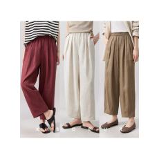 批发人生亚麻裤重磅百百亚麻2026款 全松紧腰休闲百搭气球裤女