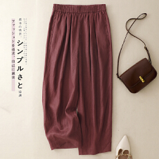 批发人生亚麻裤2026夏季重磅百百亚麻 全松紧腰休闲百搭气球裤女