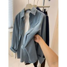 批发<b class='q'>牛仔</b><b class='q'>衬衫</b>女春秋长袖宽松外穿<b class='q'>衬衣</b>2026新款休闲小个子开衫外套上衣
