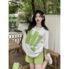 批发网红时尚<b class='q'>运动服</b>套装女夏季短袖短裤学生<b class='q'>韩版</b>宽松减龄休闲两件套潮