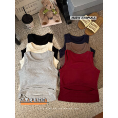 批发实拍实价秋冬韩版磨毛加厚保暖印花无袖背心修身显瘦打底<b class='q'>上衣</b>