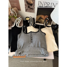 批发实拍<b class='q'>秋</b>冬韩版百搭拼色磨毛加厚保暖无袖背心修身显瘦打底上衣