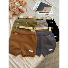 实拍秋冬欲风低腰针织坑条包臀短裤女美式辣妹家居睡裤显瘦弹力裤