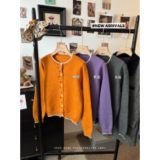 批发<b class='q'>实拍</b>冬季小香风拼色针织开衫女装新款气质简约上衣短款毛衣<b class='q'>外套</b>