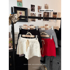 批发实拍秋冬欲风低腰针织坑条包臀<b class='q'>短裤</b>女美式辣妹家居睡裤显瘦弹力裤