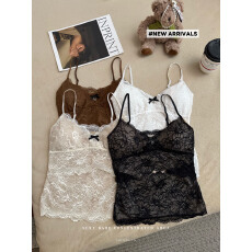 批发实拍新款秋<b class='q'>冬</b>蕾丝吊带背心女内衣带胸垫一体内搭可外穿打底衫