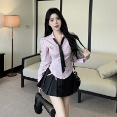 批发实拍实价学院风jk制服套装工作服减龄修身领带衬衫纯欲<b class='q'>显瘦</b>百褶裙