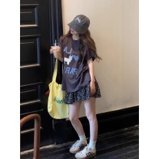 批发21支纯棉210克100%棉 时尚超火新款印花韩系卡通印花短袖T恤女