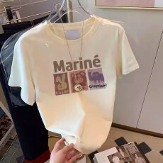 批发官图 21支纯棉210克100%棉短袖T恤女宽松大码印花减龄