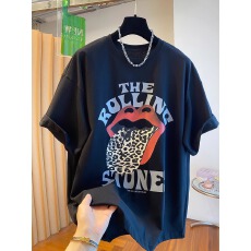 批发<b class='q'>官</b>图 21支纯棉210克（100%棉）<b class='q'>韩国</b>东大门豹纹舌头印花t恤女