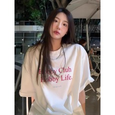 批发21支纯棉-210克100%棉 <b class='q'>夏装</b>慵懒宽松卡通印花短袖T恤韩系