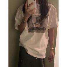 批发韩版纯棉短袖<b class='q'>T</b><b class='q'>恤</b>女2026夏装新款慵懒宽松<b class='q'>卡通</b>印花休闲大码上衣潮