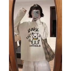 批发21支纯棉-210克100%棉 秋装<b class='q'>长袖</b><b class='q'>T</b><b class='q'>恤</b>女宽松上衣印花