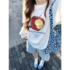 批发官图 21支纯棉-210克100%棉 春装<b class='q'>长袖</b><b class='q'>T</b><b class='q'>恤</b>女宽松上衣印花