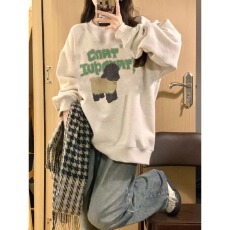 批发官图 实价 仿棉华棉复合-薄款310g加绒400g 圆领<b class='q'>卫衣</b>女印花跨境