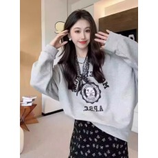 批发官图 实价 仿棉华棉复合-薄款310g加绒400g 圆领<b class='q'>卫衣</b>女印花跨境