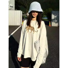 批发官图 21支纯棉-210克100%棉 秋装长袖T恤女宽松<b class='q'>上衣</b>印花