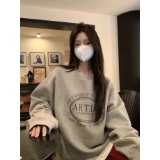 官图 实价 仿棉华棉复合-薄款310g加绒400g 圆领卫衣女印花跨境