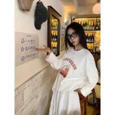 批发官图 21支纯棉-210克 <b class='q'>秋</b>装长袖T恤女宽松上衣印花